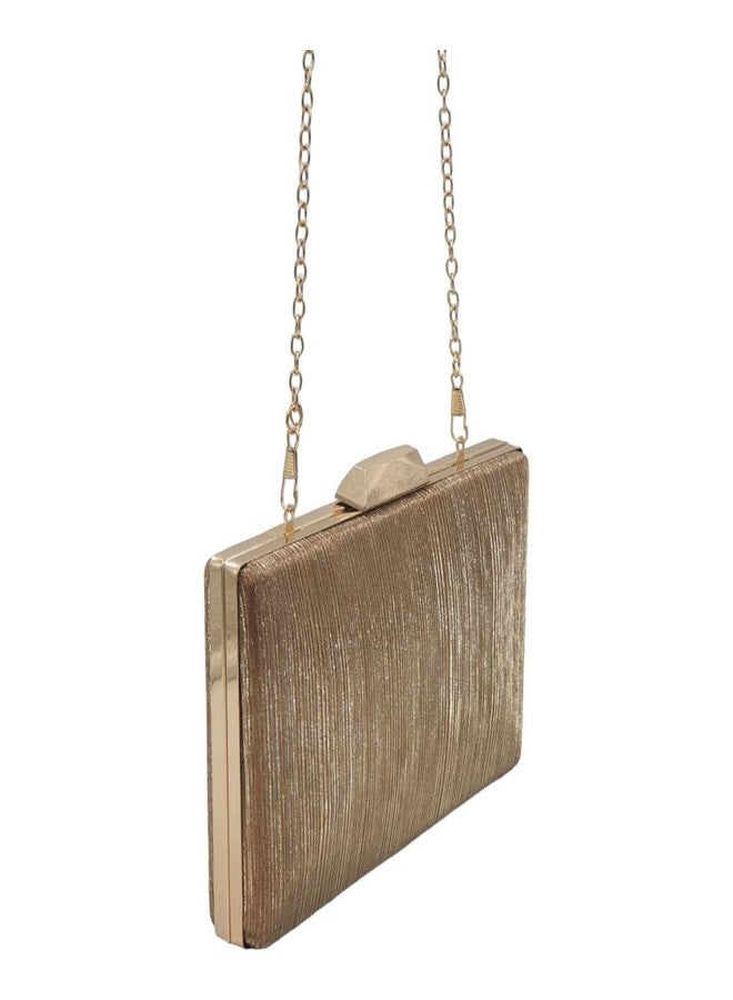 Tinth ITALIYAN DOM FRAMED BOX CLUTCH FOR WOMAN (Gold) - Image 3